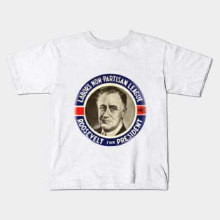 Vintage Franklin Roosevelt Presidential Campaign Button Design Kids T-Shirt